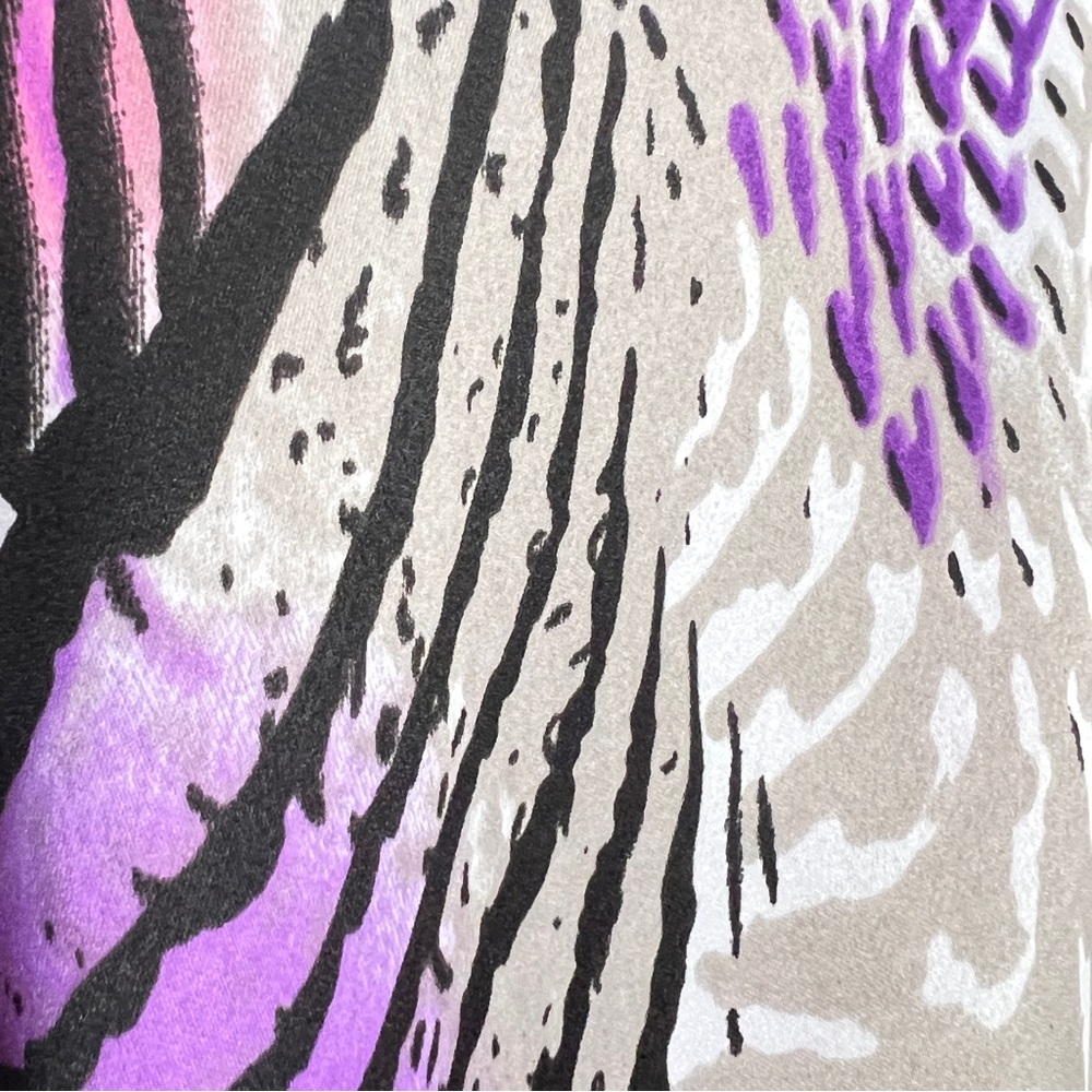 Winlar Purple Pink Animal Print V-Neck Kaftan Muu Muu Maxi Dress Womens One Size - Picture 3 of 13